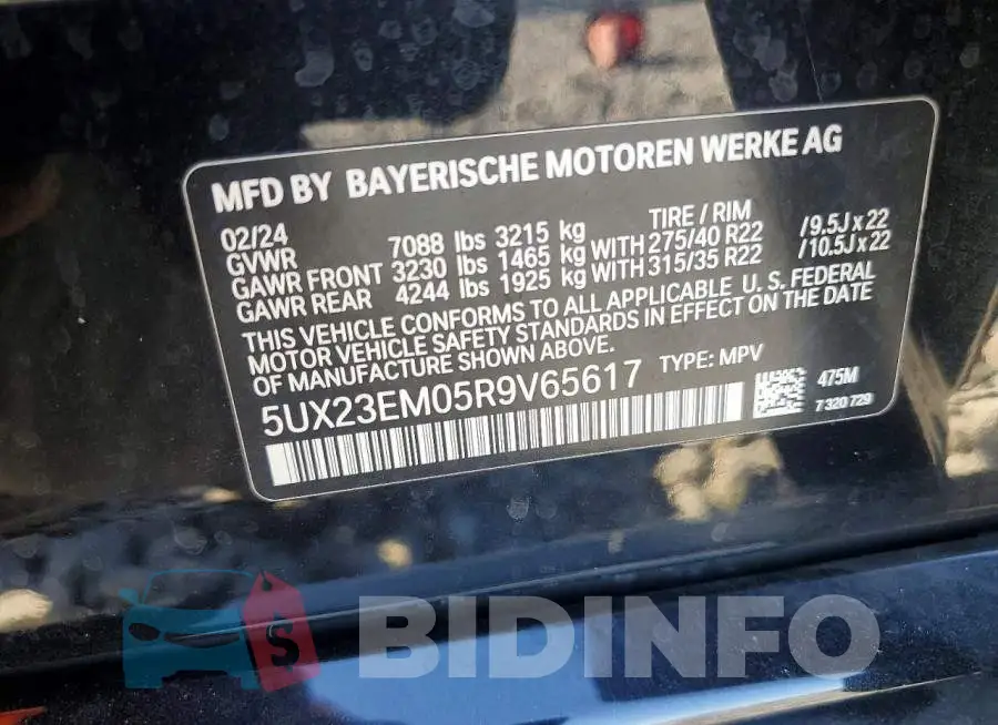 5UX23EM05R9V65617 Photo# 13