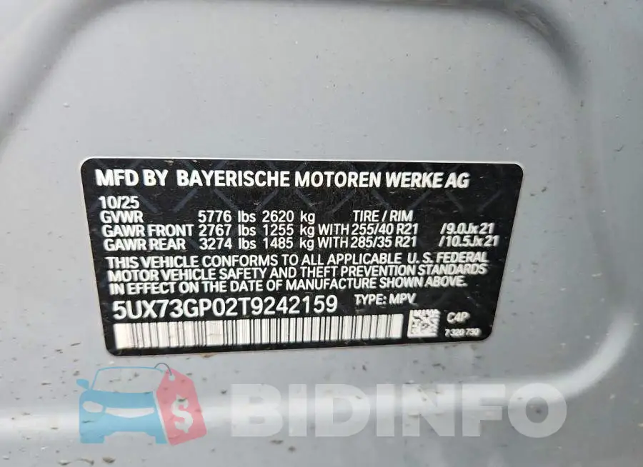 5UX73GP02T9242159 Photo# 14