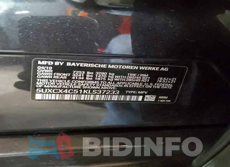 5UXCX4C51KLS37233 Photo# 13