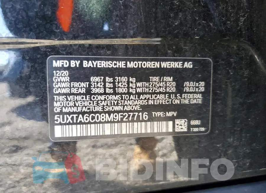 5UXTA6C08M9F27716 Photo# 13