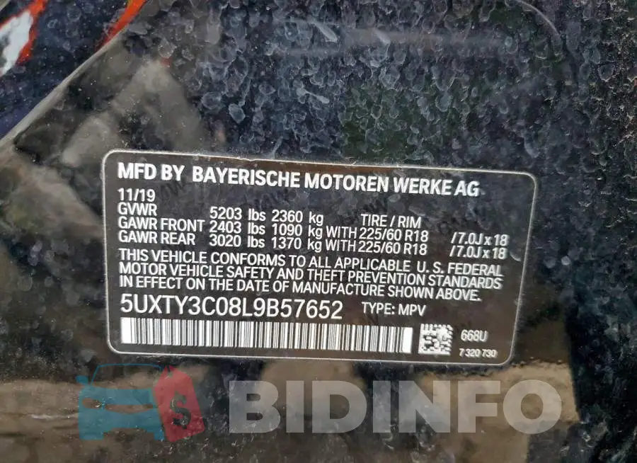 5UXTY3C08L9B57652 Photo# 13