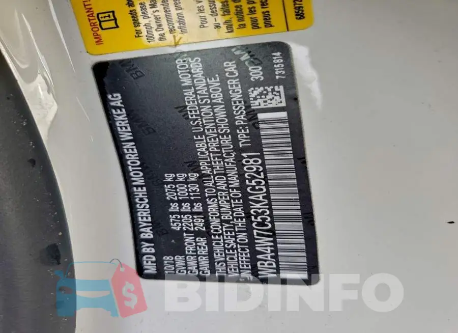 WBA4W7C53KAG52981 Photo# 12