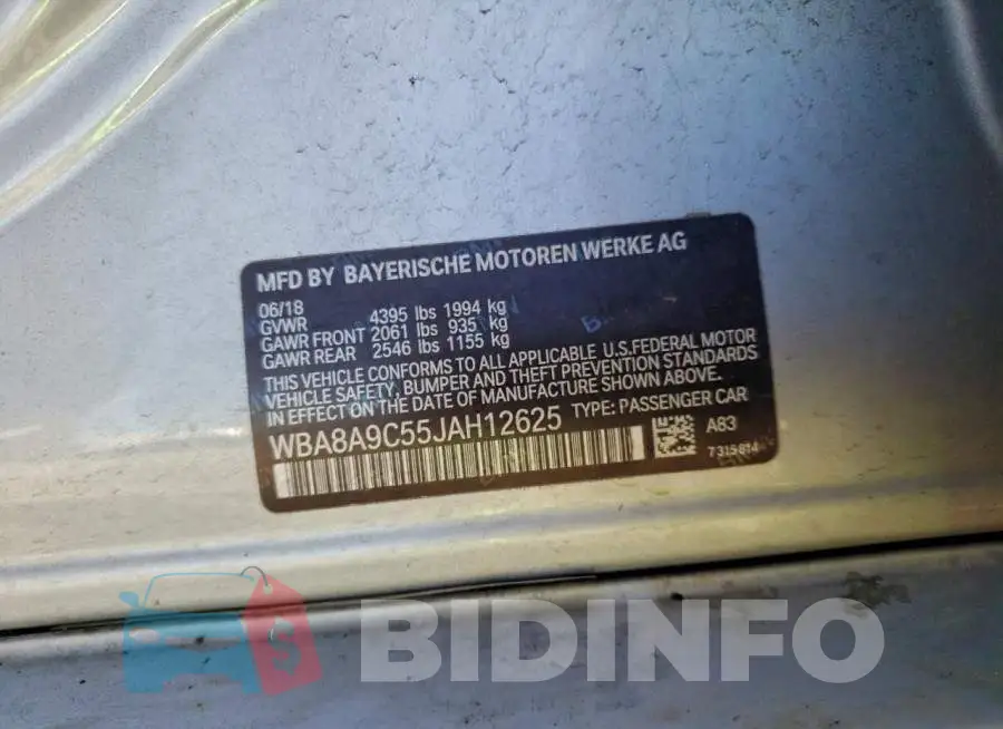 WBA8A9C55JAH12625 Photo# 12
