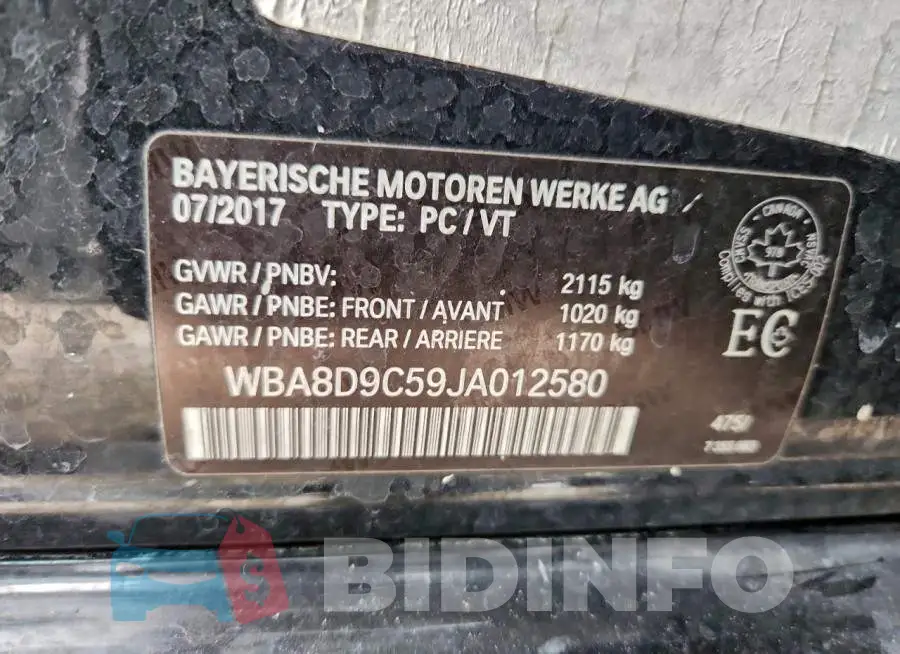 WBA8D9C59JA012580 Photo# 13