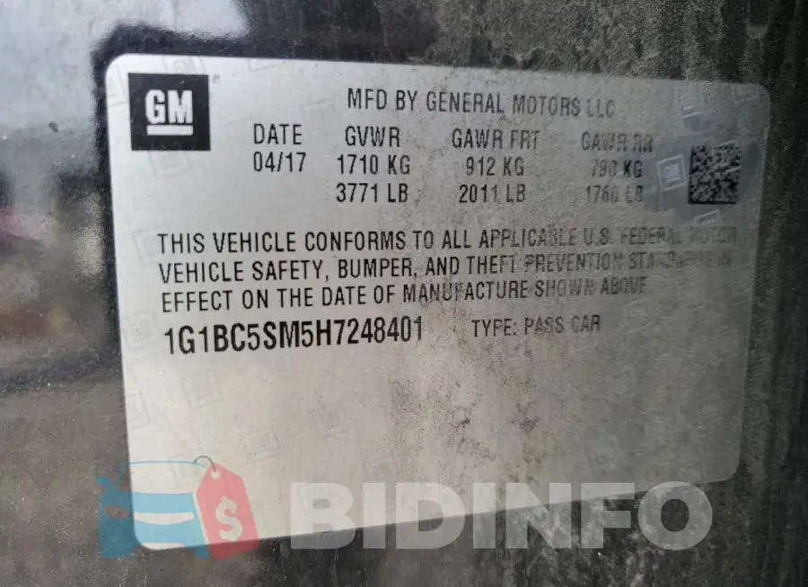 1G1BC5SM5H7248401 Photo# 13