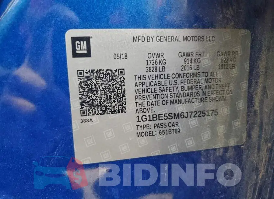 1G1BE5SM6J7225175 Photo# 12