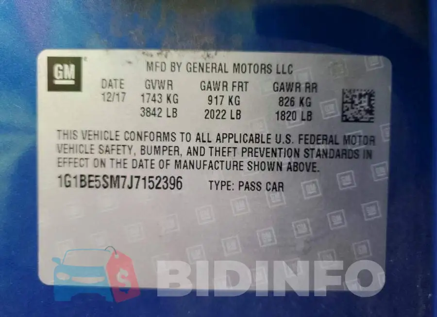 1G1BE5SM7J7152396 Photo# 13