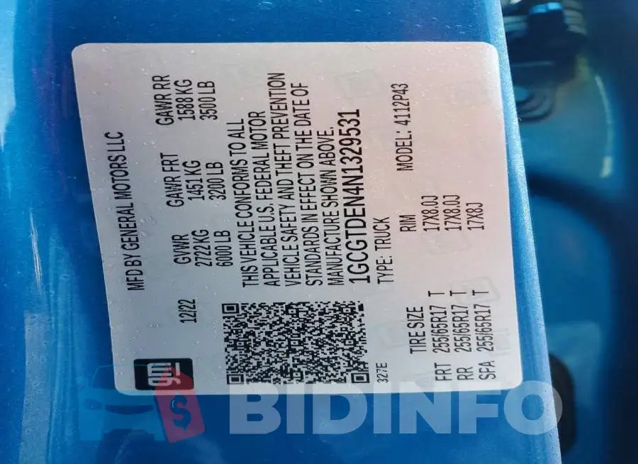 1GCGTDEN4N1329531 Photo# 13
