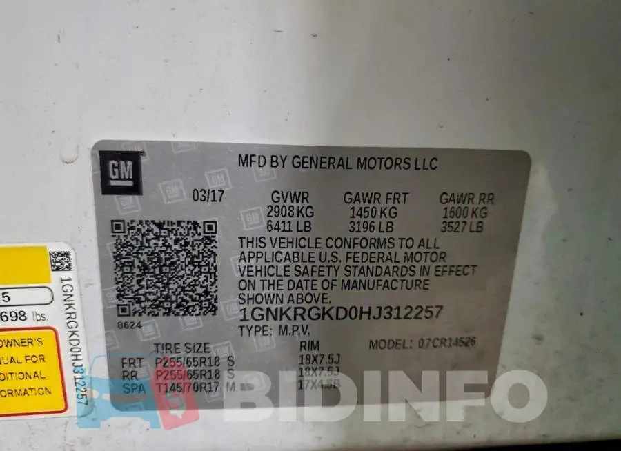 1GNKRGKD0HJ312257 Photo# 13