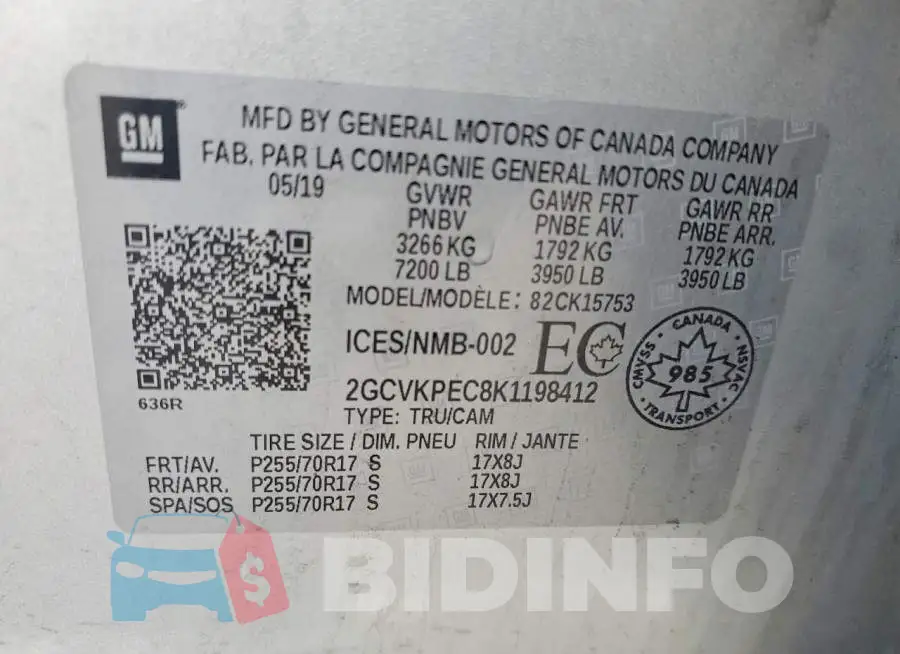 2GCVKPEC8K1198412 Photo# 12