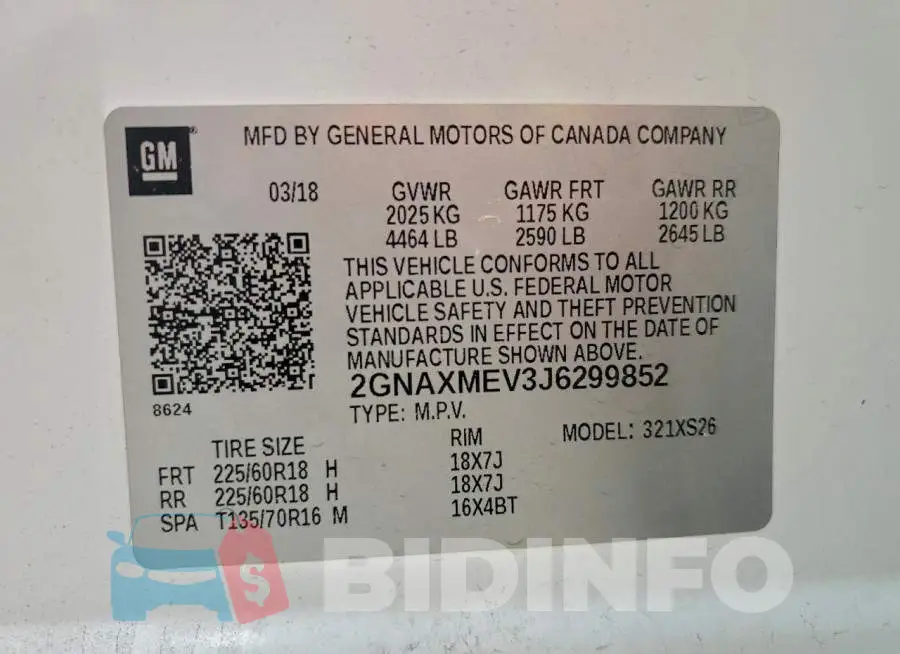 2GNAXMEV3J6299852 Photo# 13