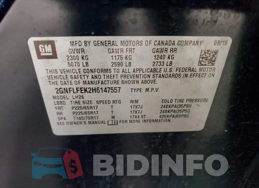 2GNFLFEK2H6147557 Photo# 13