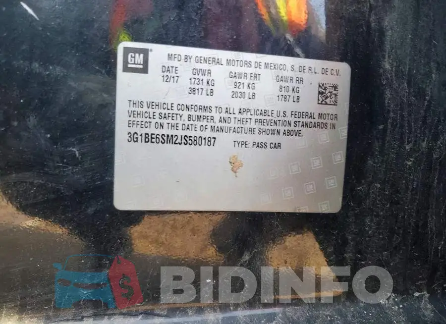 3G1BE6SM2JS580187 Photo# 12