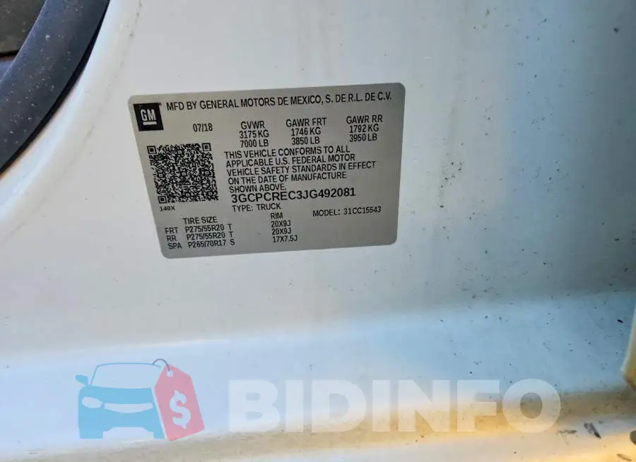 3GCPCREC3JG492081 Photo# 12