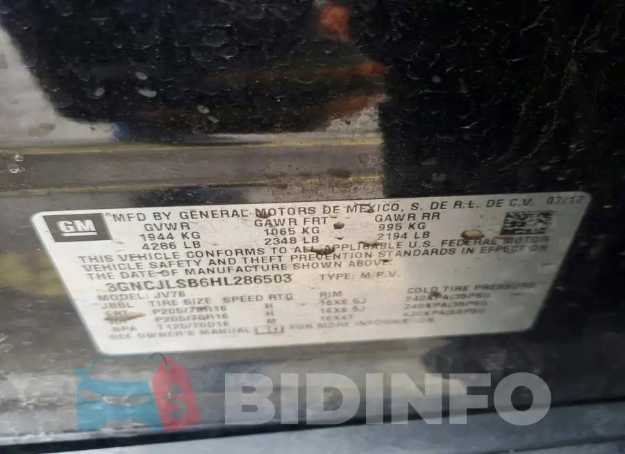 3GNCJLSB6HL286503 Photo# 13