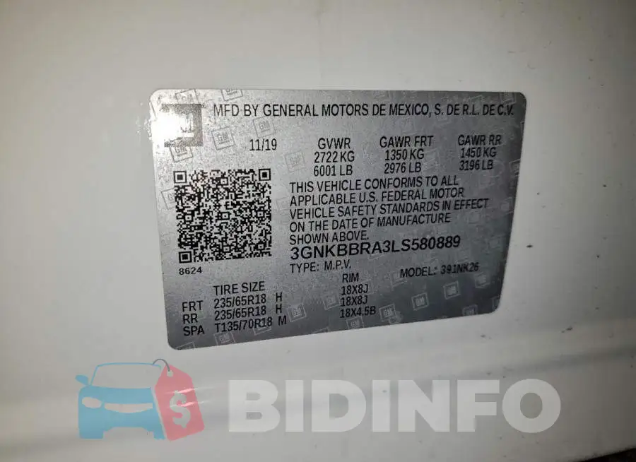 3GNKBBRA3LS580889 Photo# 13