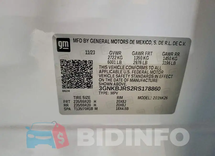 3GNKBJRS2RS178860 Photo# 13