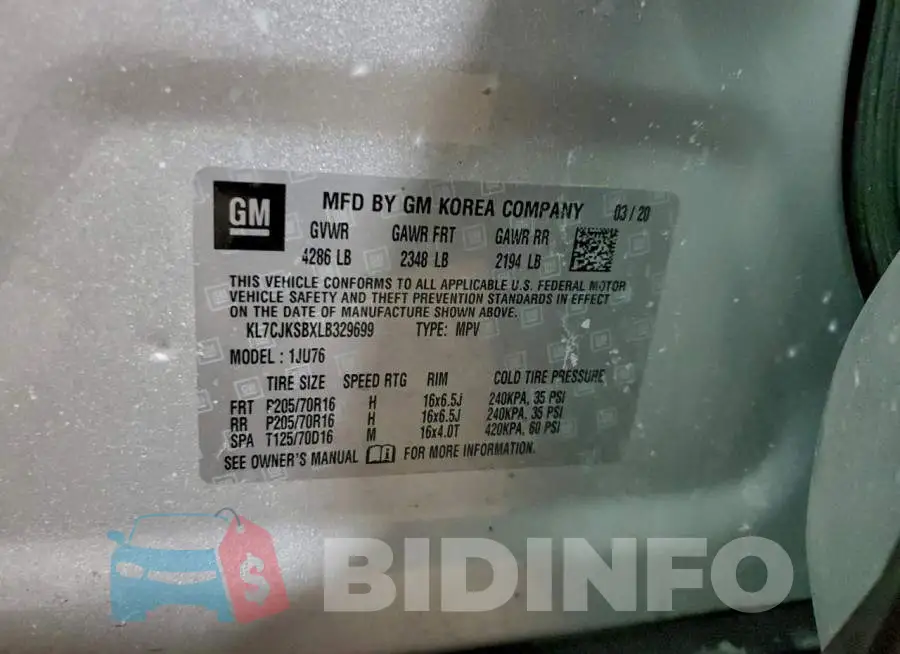 KL7CJKSBXLB329699 Photo# 12