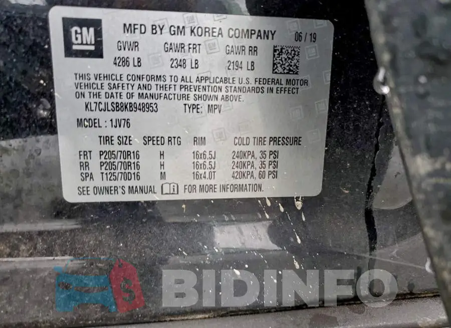 KL7CJLSB8KB948953 Photo# 13