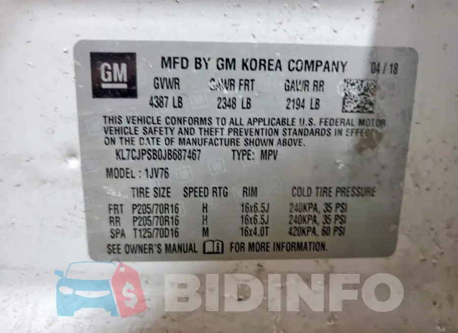 KL7CJPSB0JB687467 Photo# 14
