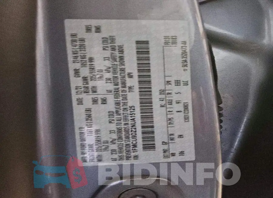 1FMCU9DZ2NUA15125 Photo# 12