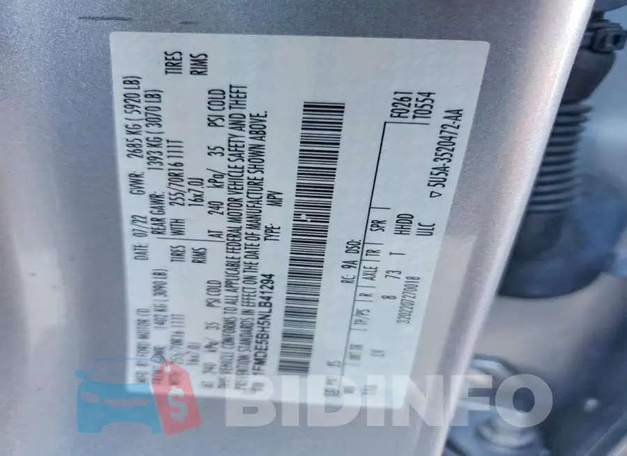 1FMDE5BH5NLB41294 Photo# 12
