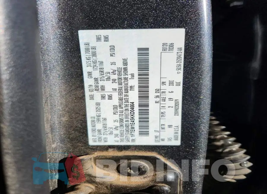 1FTEW1E45KKD04664 Photo# 12