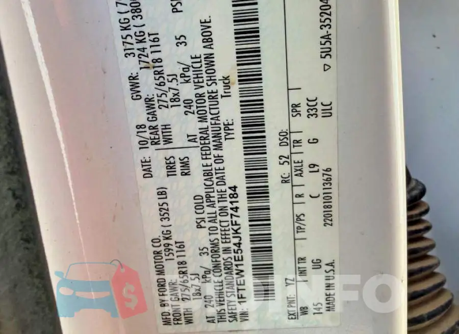 1FTEW1E54JKF74184 Photo# 10