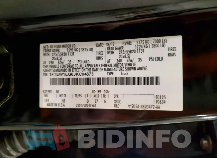 1FTEW1EG6JKC04873 Photo# 12