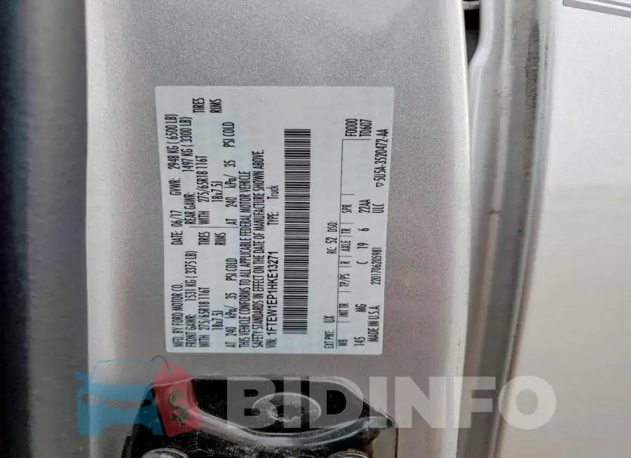 1FTEW1EP1HKE13271 Photo# 12