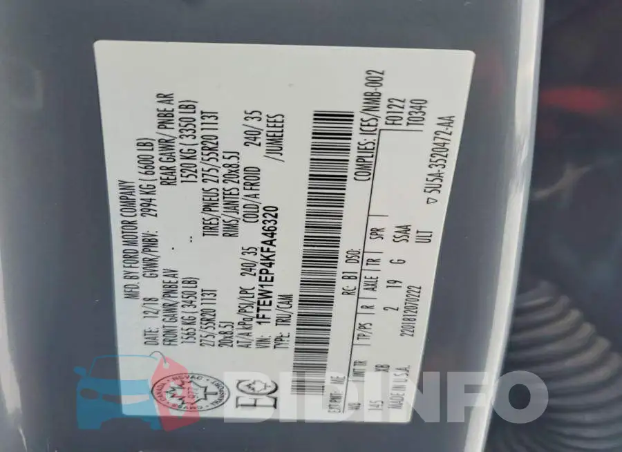 1FTEW1EP4KFA46320 Photo# 13