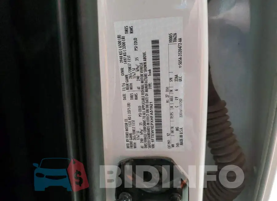 1FTEW1EPXHFA51921 Photo# 12