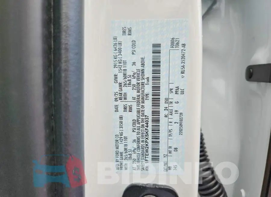 1FTEW2KPXSKF44037 Photo# 13