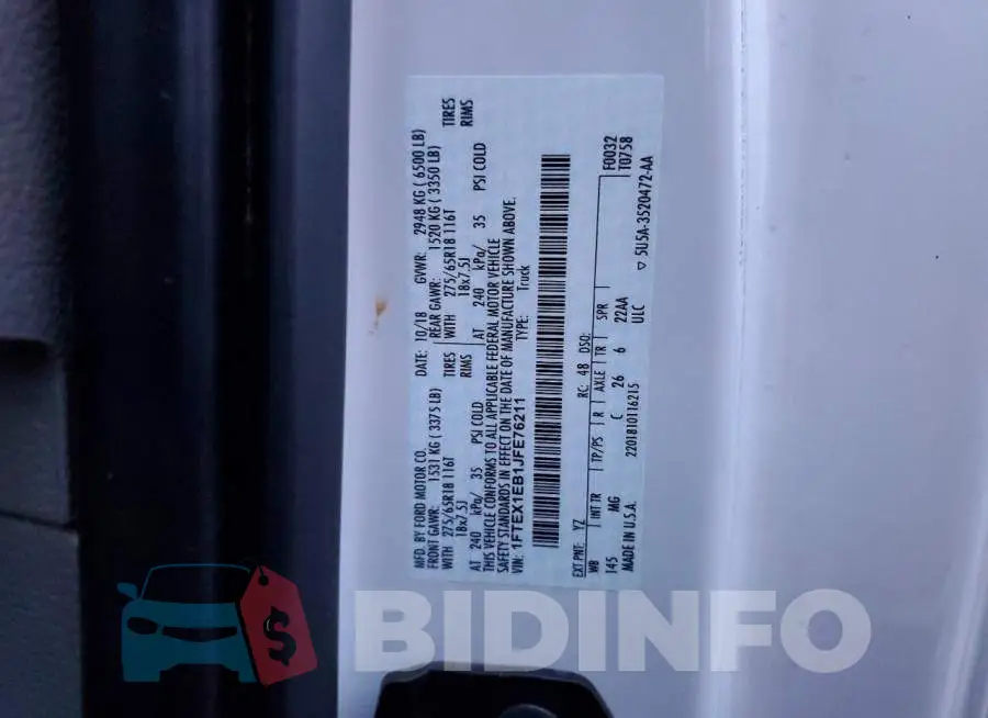 1FTEX1EB1JFE76211 Photo# 12