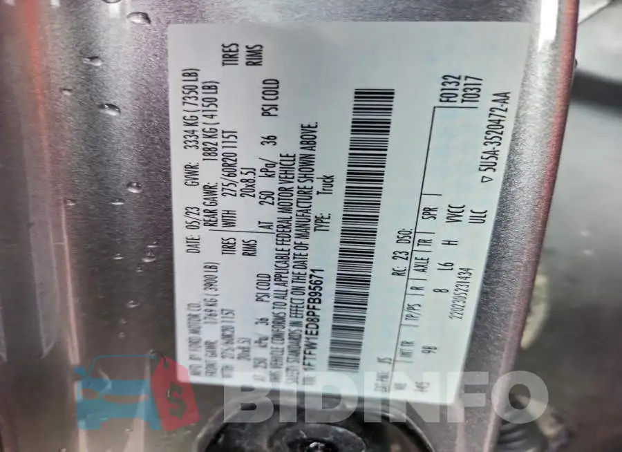 1FTFW1ED8PFB95671 Photo# 12