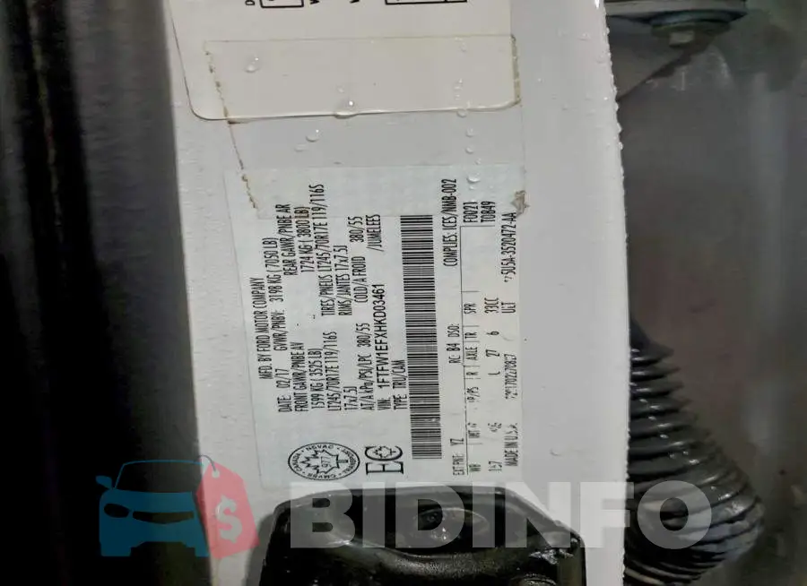1FTFW1EFXHKD03461 Photo# 12