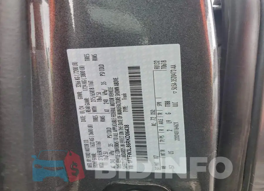 1FTFW3L86RKD06438 Photo# 13