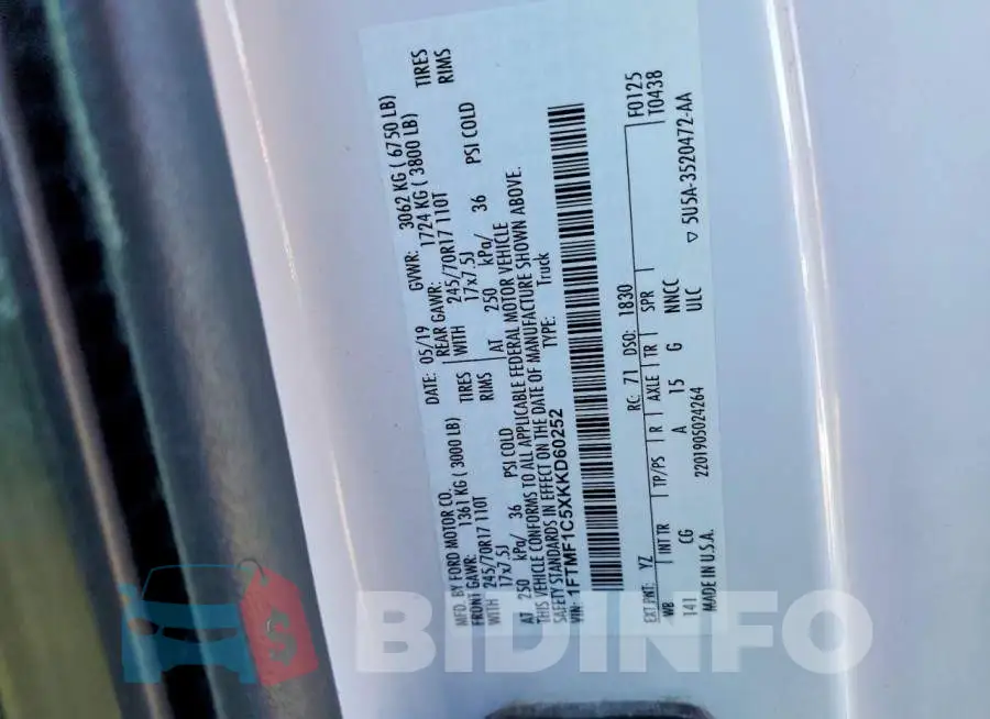 1FTMF1C5XKKD60252 Photo# 12