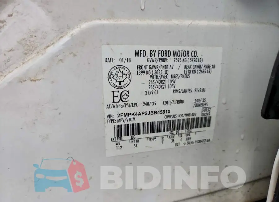 2FMPK4AP2JBB45810 Photo# 13