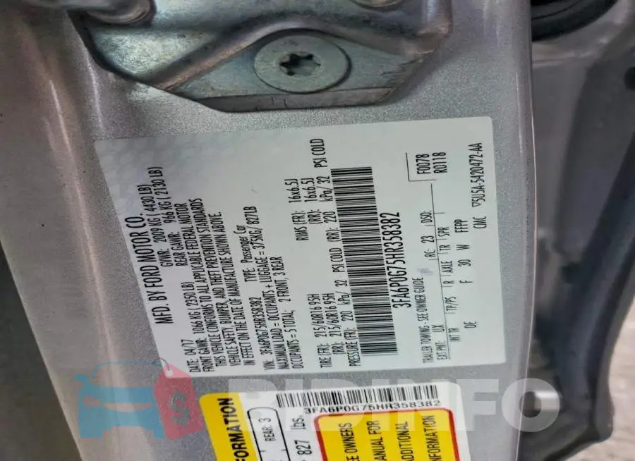 3FA6P0G75HR358382 Photo# 12