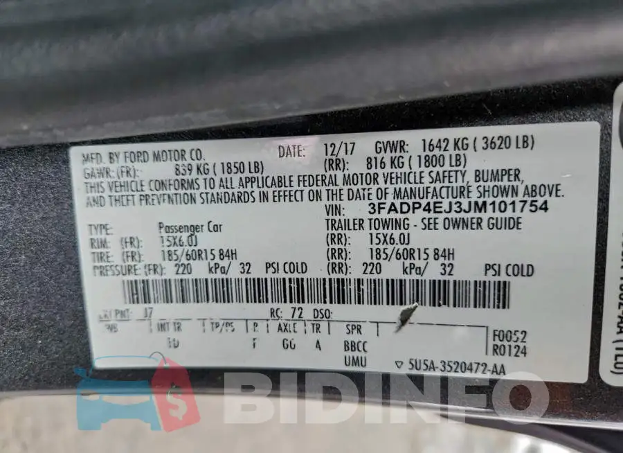 3FADP4EJ3JM101754 Photo# 12