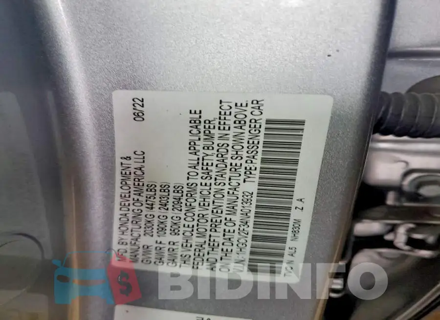 1HGCV2F34NA013932 Photo# 12