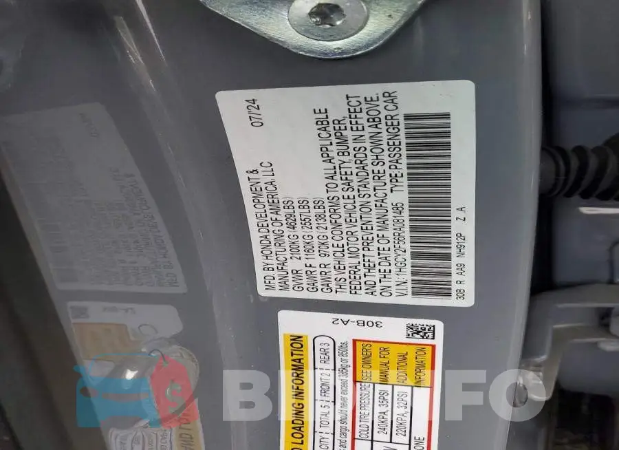 1HGCY2F56RA081485 Photo# 13