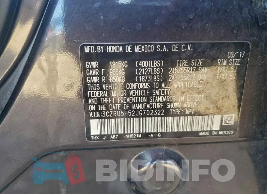 3CZRU5H52JG702322 Photo# 12