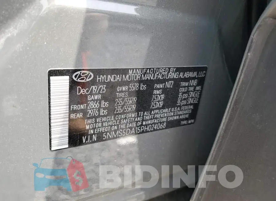 5NMS5DA15PH024068 Photo# 13