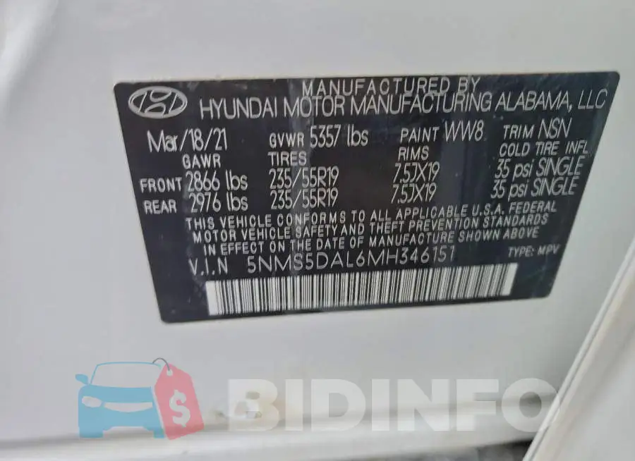 5NMS5DAL6MH346151 Photo# 13