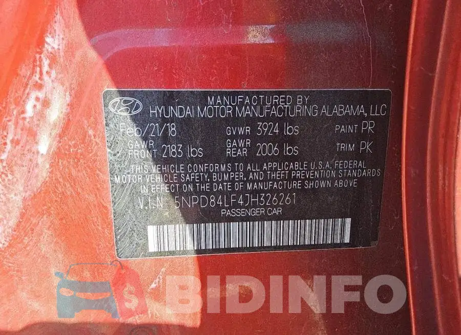 5NPD84LF4JH326261 Photo# 12