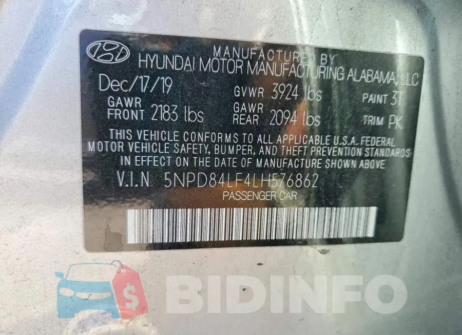 5NPD84LF4LH576862 Photo# 13