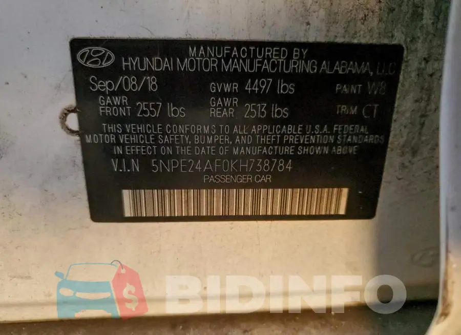 5NPE24AF0KH738784 Photo# 12