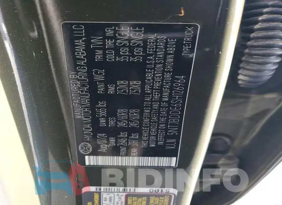 5NTJBDDE6SH126964 Photo# 12